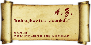 Andrejkovics Zdenkó névjegykártya